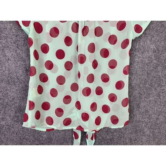 Truth Button Up Blouse Women S Tie Waist Polka Dots - Picture 8 of 8